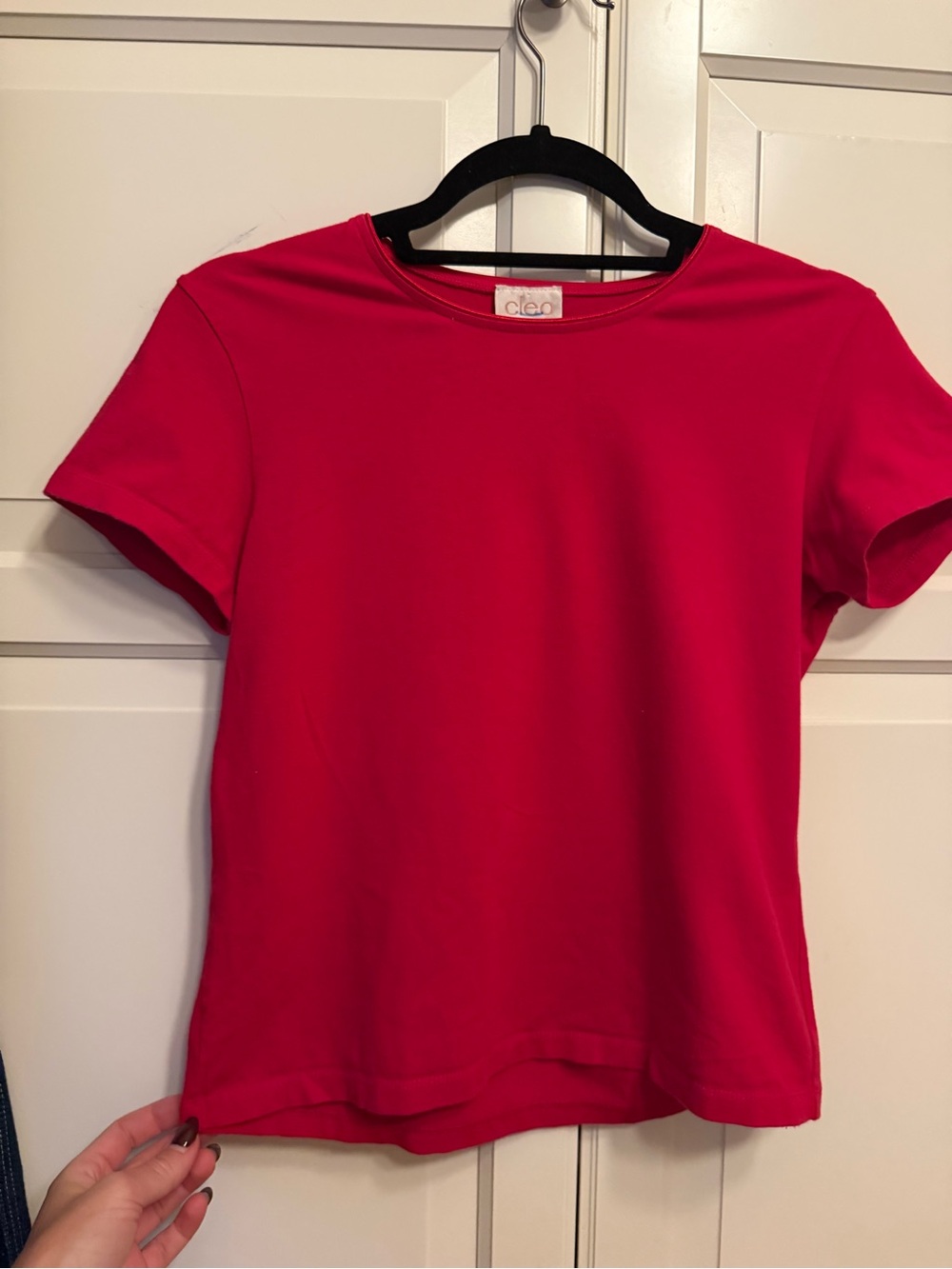 Vintage Cleo Bright Red Short Sleeve Crewneck Tee small/petite